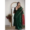 54466129170 56debd440c o d 1000x1000 1 Women's Cotton Printed Saree With Unstitched Blouse 5.5Mtr (Dark Green)