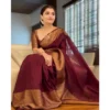 54472767624 b8ec1cc0dd o d 1000x1000 1 Women's Soft Lichi Silk Solid Saree With Unstitched Blouse 5.5Mtr (Maroon)