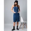 54546438445 683bdc2c3e o 1000x1000 1 Women's Denim Lycra Solid Square Neck Shoulder Straps Dress (Blue)