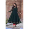 54592612668 f4c38151ed o 1000x1000 1 Women's Georgette Embroidery 3-4th Sleeve Round Neck Kurti with Dupatta Set (Green)