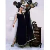 54592612723 cb243b1e1a o 1000x1000 1 Women's Georgette Embroidery Sleeveless Round Neck Kurti, Palazzo And Dupatta Set (Black)