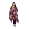 63055 1000x1000 1 Women's Cotton Blend Printed Kurti With Pant Dupatta Set (Purple)