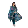 63056 1000x1000 1 Women's Cotton Blend Printed Kurti With Pant Dupatta Set (Rama)
