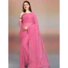 65613 1000x1000 1 Women's Net Self Design Saree With Unstitched Blouse 5.5Mtr (Dark Pink)