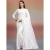 65618 1000x1000 1 Women's Net Self Design Saree With Unstitched Blouse 5.5Mtr (White)