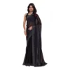 BSB178 SAZYYYmych 1 Blk Main 1000x1000 1 Women's Jimmy choo Embellished Bollywood Saree With Unstitched Blouse 5.5Mtr (Black)