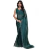 BSB178 SAZYYYmych 1 Grn Main 1000x1000 1 Women's Jimmy choo Embellished Bollywood Saree With Unstitched Blouse 5.5Mtr (Green)