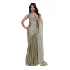 BSB178 SAZYYYmych 1 Lht Grn Main 1000x1000 1 Women's Jimmy choo Embellished Bollywood Saree With Unstitched Blouse 5.5Mtr (Light Green)