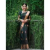 BSB233 SASYYYH 4066 GREEN Main 1000x1000 1 Women's Litchi silk Printed Saree With Unstitched Blouse (Green)