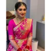 BSB233 SASYYYH 5010 pink Main 1000x1000 1 Women's Litchi silk Printed Saree With Unstitched Blouse (Pink)