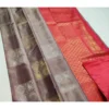 BSB233 SAs YYYh 5018 flxnorg main 1000x1000 1 Women's Litchi silk Printed Saree With Unstitched Blouse (Brown With Orange)