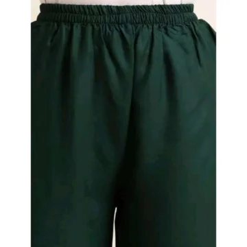 Women's Casual Rayon Solid Ankle Length Palazzo (Green, Free Size)