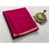 BSB98 SANW1031 Main 1000x1000 1 Women's Crepe Chit Pallu Solid Saree With Unstitched Blouse 5.5Mtr (Pink)