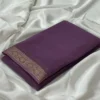 BSB98 SANW1039 Main 1000x1000 1 Women's Crepe Chit Pallu Solid Saree With Unstitched Blouse 5.5Mtr (Violet)