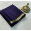 BSB98 SANW1048 Main 1000x1000 1 Women's Crepe Chit Pallu Solid Saree With Unstitched Blouse 5.5Mtr (Navy Blue)