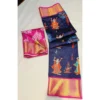 BSB98 SANW1051 Main 1000x1000 1 Women's Digital Dolla Silk Printed Saree With Unstitched Blouse 5.5Mtr (Navy Blue)