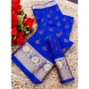 BSB98 SANW1063 Main 1000x1000 1 Women's Digital Dolla Silk Printed Saree With Unstitched Blouse 5.5Mtr (Blue)