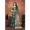 PID 62442 Generic Women s Linen Printed Saree With Unstitched Blouse 5 5 Mtr Dark Green 1 1000x1000 1 Women's Linen Printed Saree With Unstitched Blouse 5.5Mtr (Dark Green)
