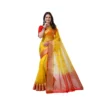 PID 63039 Generic Women s Orgenza jacquard Embellished Saree With Unstitched Blouse 5 5 Mtr Yellow 1 1000x1000 1 Women's Organza jacquard Embellished Saree With Unstitched Blouse 5.5Mtr (Yellow)