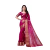 PID 63040 Generic Women s Orgenza jacquard Embellished Saree With Unstitched Blouse 5 5 Mtr Pink 1 1000x1000 1 Women's Organza jacquard Embellished Saree With Unstitched Blouse 5.5Mtr (Pink)