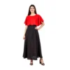 PID 63341 Women s Casual Crepe Sleeveless Cape Dress Red 1 1000x1000 1 Women's Casual Crepe Sleeveless Cape Dress (Red)