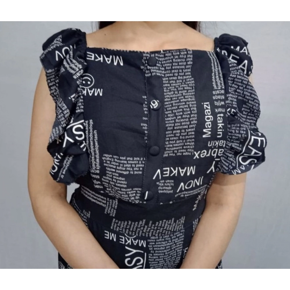 Women's Casual Crepe Sleeveless Dress (Black) - Image 4