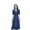PID 63353 Women s Casual Denim Half Sleeves Dress Blue 1 1000x1000 1 Women's Casual Denim Half Sleeves Dress (Blue)