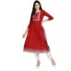 PID 63381 Women s Casual Rayon 3 4th Sleeves Dress Maroon 1 1000x1000 1 Women's Casual Rayon 3-4th Sleeves Kurti (Maroon)