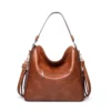 PID 63986 Women s PU Leather Zipper Handbag Brown 1 1000x1000 1 Women's PU Leather Zipper Handbag