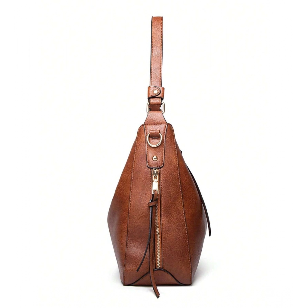 Women's PU Leather Zipper Handbag - Image 2