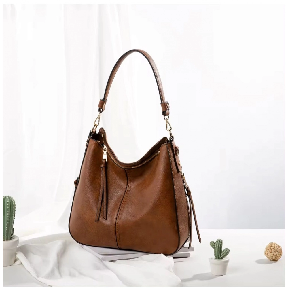 Women's PU Leather Zipper Handbag - Image 4