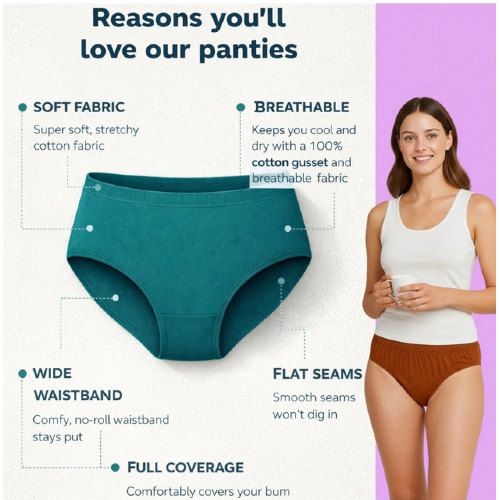 Pack of_12 Women's Cotton Solid Hipster Panty (Multicolor) - Image 2