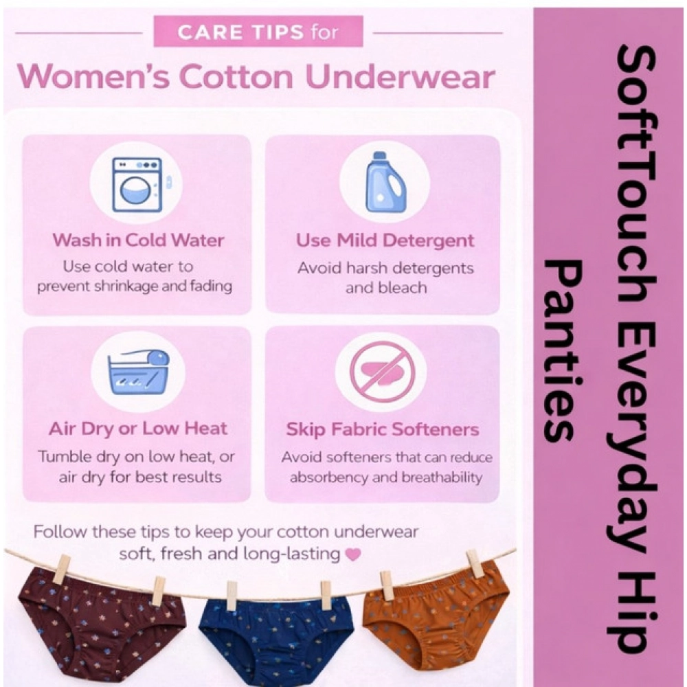Pack of_3 Women's Cotton Printed Hipster Panty (Multicolor) - Image 3