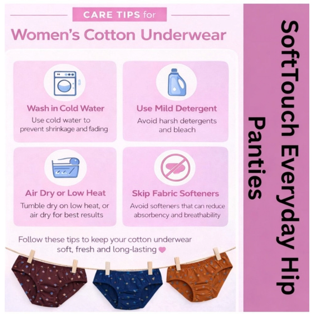 Pack of_6 Women's Cotton Printed Hipster Panty (Multicolor) - Image 3