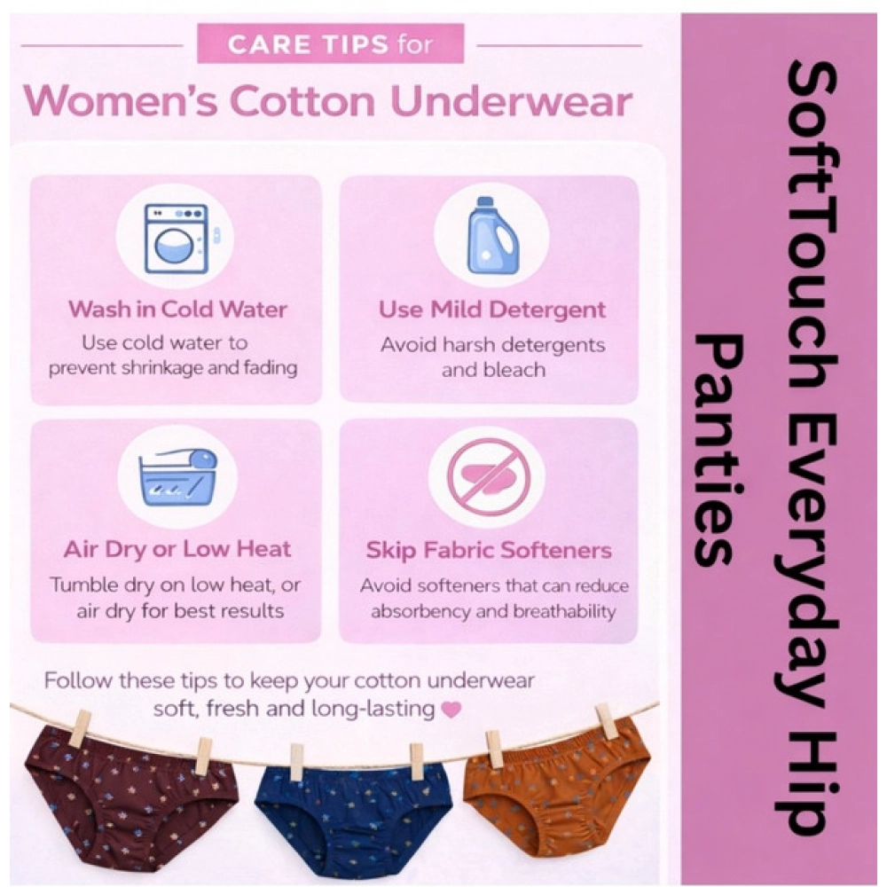 Pack of_12 Women's Cotton Printed Hipster Panty (Multicolor) - Image 3