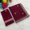 PID 64679 Women s Geogette Embroidered Saree With Unstitched Blouse 5 5 Mtr Red 1 1000x1000 1 Women's Georgette Embroidered Saree With Unstitched Blouse 5.5Mtr (Red)