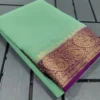 PID 64826 Women s Crape Chit Pallu Solid Saree With Unstitched Blouse 5 5 Mtr Light Green 1 1000x1000 1 Women's Crepe Chit Pallu Solid Saree With Unstitched Blouse 5.5Mtr (Light Green)