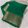 PID 64834 Women s Crape Chit Pallu Solid Saree With Unstitched Blouse 5 5 Mtr Green 1 1000x1000 1 Women's Crepe Chit Pallu Solid Saree With Unstitched Blouse 5.5Mtr (Green)