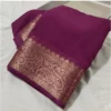 PID 64840 Women s Crape Chit Pallu Solid Saree With Unstitched Blouse 5 5 Mtr light purple 1 1000x1000 1 Women's Crepe Chit Pallu Solid Saree With Unstitched Blouse 5.5Mtr (light purple)
