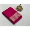 PID 64843 Women s Crape Chit Pallu Solid Saree With Unstitched Blouse 5 5 Mtr Pink 1 1000x1000 1 Women's Crepe Chit Pallu Solid Saree With Unstitched Blouse 5.5Mtr (Pink)