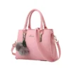 PID 65117 Generic Women s PU Leather Solid Shoulder Zipper Handbag Pink 1 1000x1000 1 Women's PU Leather Solid Shoulder Zipper Handbag (Pink)
