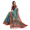 PID 65167 Women s Linen Printed Saree With Unstitched Blouse 5 5 Mtr Olive 1 1000x1000 1 Women's Linen Printed Saree With Unstitched Blouse 5.5Mtr (Olive)