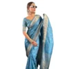 PID 65194 Women s Satin Printed Saree With Unstitched Blouse 5 5 Mtr light Blue 1 1000x1000 1 Women's Satin Printed Saree With Unstitched Blouse 5.5Mtr (light Blue)