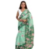 PID 65200 Women s Linen Printed Saree With Unstitched Blouse 5 5 Mtr Green 1 1000x1000 1 Women's Linen Printed Saree With Unstitched Blouse 5.5Mtr (Green)