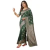 PID 65244 Women s Silk Blend Printed Saree With Unstitched Blouse 5 5 Mtr Dark Green 1 1000x1000 1 Women's Silk Blend Printed Saree With Unstitched Blouse 5.5Mtr (Dark Green)