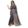 PID 65245 Women s Silk Blend Printed Saree With Unstitched Blouse 5 5 Mtr Navy Blue 1 1000x1000 1 Women's Silk Blend Printed Saree With Unstitched Blouse 5.5Mtr (Navy Blue)