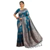 PID 65251 Women s Silk Blend Printed Saree With Unstitched Blouse 5 5 Mtr Teal Blue 1 1000x1000 1 Women's Silk Blend Printed Saree With Unstitched Blouse 5.5Mtr (Teal Blue)