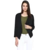 PID 65320 Women s Polyester Solid Long Sleeves Blazer BLACK 1 1000x1000 1 Women's Polyester Solid Long Sleeves Blazer (Black)