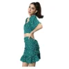 PID 65326 Women s Polyester Floral Short Sleeve Co Ord Set Green 1 1000x1000 1 Women's Polyester Floral Short Sleeve Co-Ord Set (Green)
