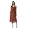 PID 65351 Women s Polyester Printed Shoulder Straps Dress Maroon Brown 1 1000x1000 1 Women's Polyester Printed Shoulder Straps Dress (Maroon - Brown)